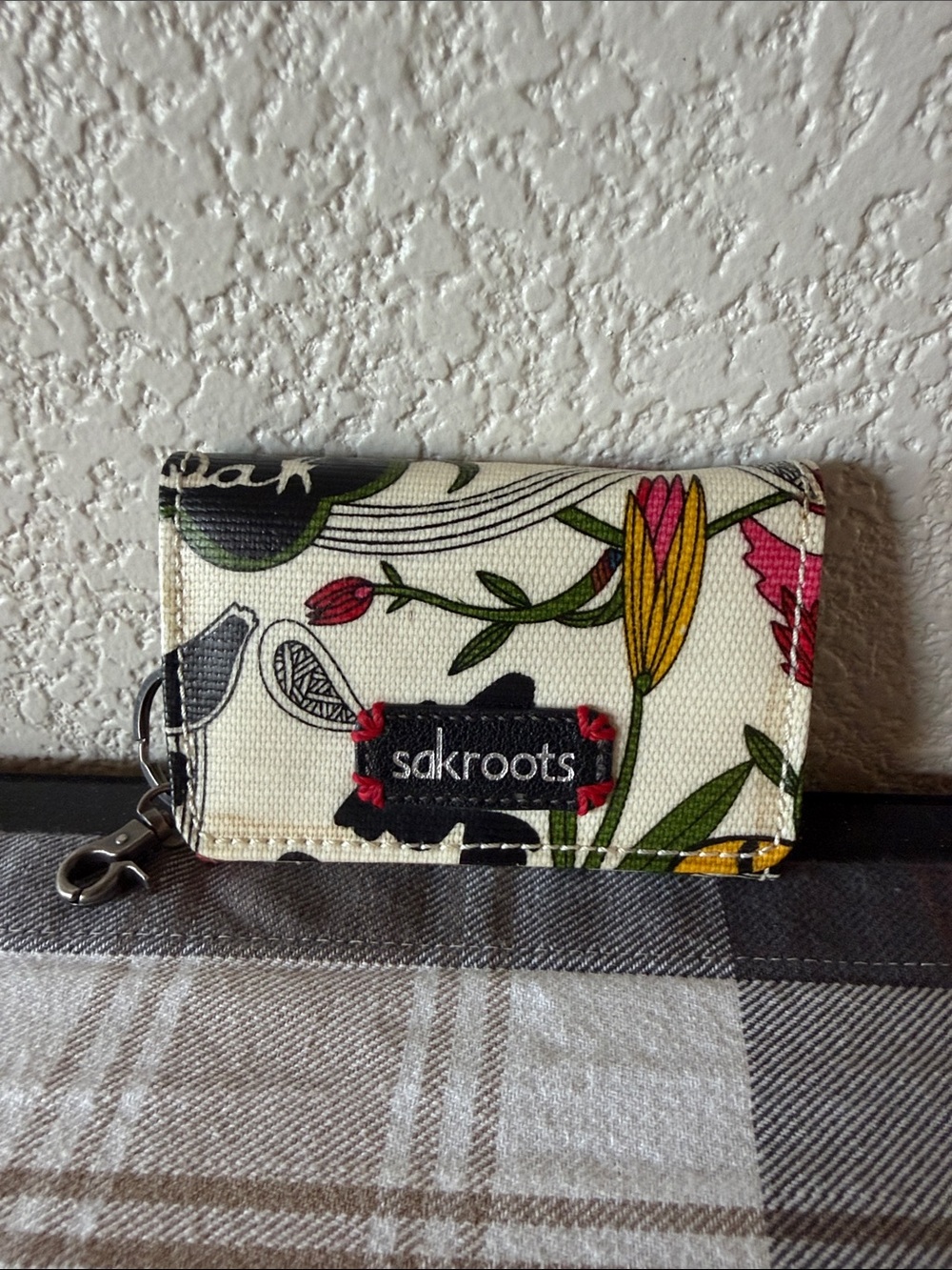 sakroots Floral Bird Keychain Flap Wallet